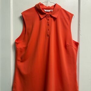 Lady Hagen Vibrant Orange Sleeveless Golf Polo